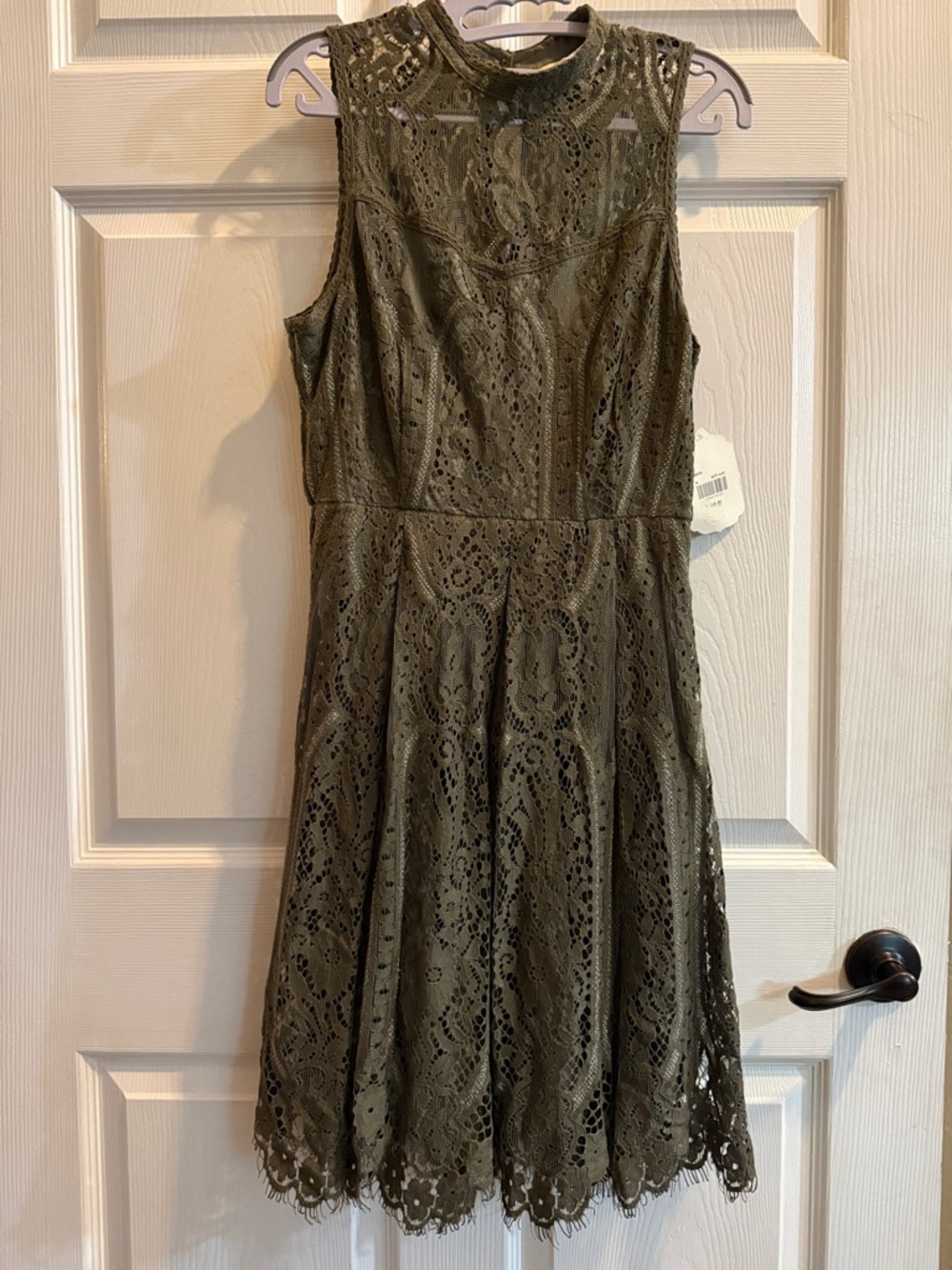 Altar'd State Olive Green Lace Midi Dress